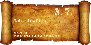 Mahl Teofila névjegykártya